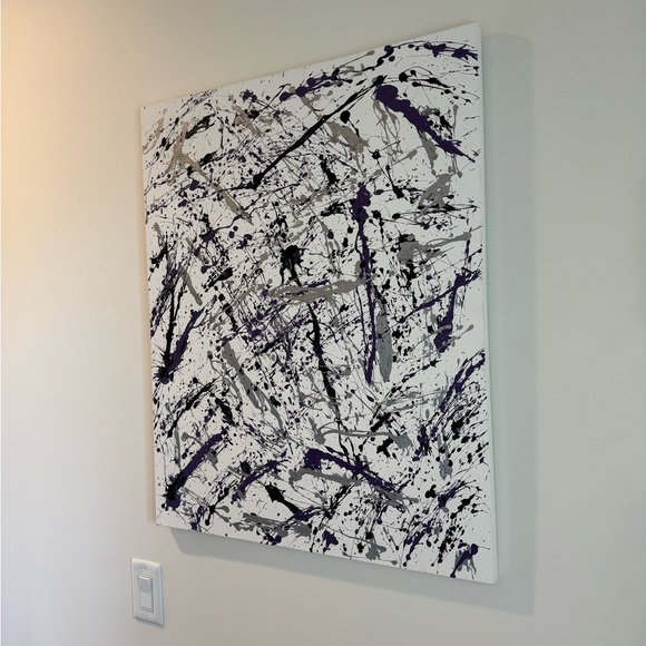 3 canvas. Black, silver, purple. Local artist. - Picture 5 of 5